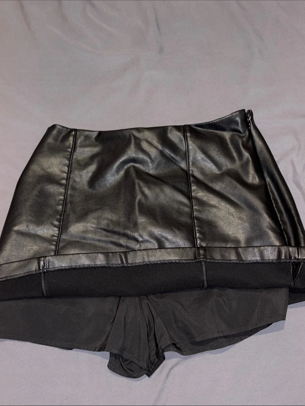 Abercrombie & Fitch Black Faux Leather Mini Skirt